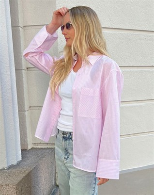 Mac Classic Stripe RD Skjorte - Pink-a-Boo